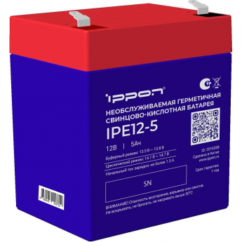 Аккумуляторная батарея IPPON IPE12-5 для ИБП 12В, 5Ач Аккумуляторная батарея IPPON IPE12-5 для ИБП 12В, 5Ач