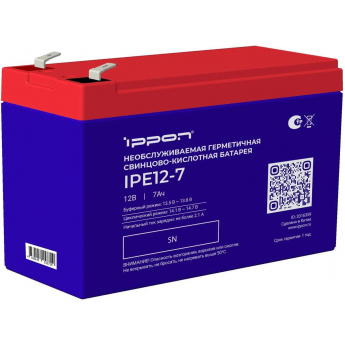 Аккумуляторная батарея IPPON IPE12-7 для ИБП 12В, 7Ач Аккумуляторная батарея IPPON IPE12-7 для ИБП 12В, 7Ач